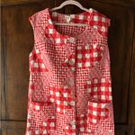 Vintage Red and White Gingham Quilted Maxi Dress Size L Photo 5