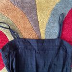 American Eagle Black Woven Ring Smocked Spaghetti Strap Short Black Dress Medium Photo 3