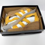 Dr Scholls Suede Wedge Sandal Sz 8.5 M Long Island Yellow Zip Back Photo 3