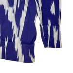 J.Crew  Womens‎ Cardigan Sweater Size Small Blue White Pattern 100% Cotton LS Photo 2