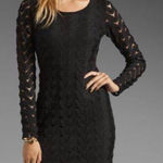 Free People  Womens XS Black Lace Long Sleeve Party Cocktail Mini Dress Photo 0