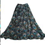 Show Me Your Mumu Like New 
Peacock Feather Maxi Skirt Size Small Photo 9