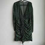 Hello Molly  Dance Show Lurex Deep V Party Holiday Green Dress Size Medium Size 8 Photo 1