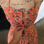 Flower Halter Dress With Pockets Orange Photo 2