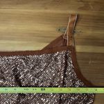 Free People Shimmer & Shine Sequin Bodysuit Brown Beige Cowl Neck Size Medium Photo 7