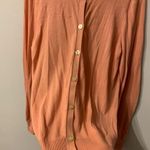 LOFT Women's Orange Crewneck Long Sleeve Cardigan Sweater Size L Size L Photo 6