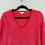 New York & Company Long Sleeve V Neck Basic Sweater Womens Medium Pink Photo 1