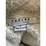 FAVLUX Mariner Stripe Loose Turtleneck Fluffy Sweater Button Accents Cream/Navy Size S Photo 4