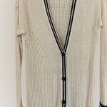 American Eagle  Outfitters Cream Knit Cardigan with Black Accents Sz M Photo 0