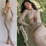 House Of CB  Giovanna Stone Floral Lace Long Sleeve Maxi Dress M Photo 7