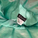 Jovani  Size 10 green off the shoulder Ball gown dress 38606 Photo 6