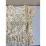 Vintage 90s Sweater Womens Cottagecore Grannie Square Crochet Style Fringe Size undefined Photo 15