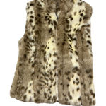 Honey Creek Women’s Reversible Faux Fur Leopard Print Vest NWT Size S Mob Wife Brown Photo 0