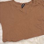 Agnes & Dora  Brown V-Neck Women's Top size 2X linen Photo 0