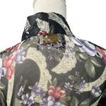 Victoria's Secret Vintage Victoria’s Secret Gold Label Black Green Semi-Sheer Short Kimono Robe OS Photo 7