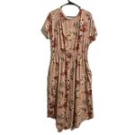 Chic Floral Midi Dress in Rose and Beige Pink Size undefined Photo 1