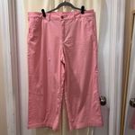 Cropped Wide Leg Pants Cotton Blend Casual Pink Trousers Workwear Size 18 Photo 5