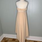 Alfred Angelo Champagne Chiffon Overlay Formal Prom Hi/Lo Strapless Dress M Photo 4