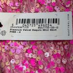 Nasty Gal Premium Velvet Pink Sequin Mini Skirt Size 0 - New With Tags Photo 6