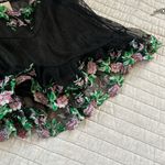 Dolls Kill Electric lingerie Vtg black mesh, Boho grunge fairy goth embroidered cami S Photo 1