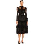 Alexis Evarra Black Sheer Lace Midi Dress XS NWT $975 Photo 12