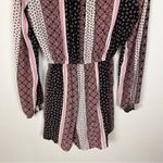 Intermix  Purple Pattern Silk Drawstring Romper Photo 6