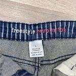 Freestyle Revolution Pinstriped Raw Hem High Rise Jean Shorts Juniors 7 Photo 5