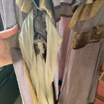 Anthropologie  Ruffle Chocolate Brown Velvet Silk Sheer Mesh Long Cardigan Medium Photo 9