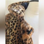 Dennis Basso Faux Leopard Fur Hooded Coat Zip Front Size 3X 26/28 Photo 9