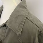 Free People  Moonchild Shirt Jacket Shacket Denim Utility Distressed Olive Green Photo 9