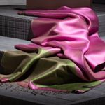 Unique Beautiful Lilac/Sage Silk Scarf Photo 8