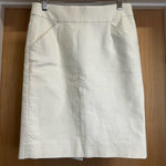 J.Crew  Women’s Cream Pencil Skirt - 100% Cotton - Two Front Pockets.  Size: 0 Photo 0