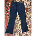 Banana Republic  Classic Wide Leg Flare Jeans Women Dark Blue Pleated High Rise Photo 8