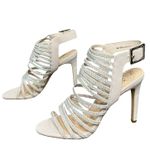 Vince Camuto  Kipper Heels 8M True Sand Suede Embellished Strappy Heels Showgirl Photo 1