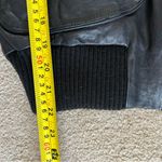 EUC Doma Women's Black‎ Leather Jacket Bomber Elastic Waist, Large Black Photo 14