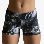 IAB MFG Athletic 2.0 Booty Shorts in Black/White Galaxy/Splatter Print Size 4/XS Black Photo 0