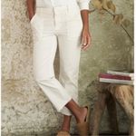 Frank & Eileen  Blackstone Pants size 6 Chalk Twill‎ Raw Hem Ankle Khakis Photo 15