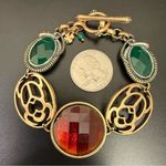 Lucky Brand  Egyptian Revival Scarab Snake Frog Cabochon Toggle Bracelet 40g. Photo 2
