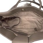 Michael Kors Taupe and Gray Leather Hamilton Silver Lock Satchel Large Handbag Photo 8