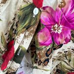 American Vintage Caribou (2X)  80s Womens Cream Floral Aloha Blouse Top Shirt Photo 5