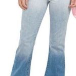 Juicy Couture  Malibu Dip Dye Wide Flate Leg Jeans Bright Blue Ombre 28 NWT Photo 0