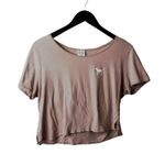 Victoria's Secret Pink Straight Outa Bed T Shirt Raglan Graphic Tee Top Beige M Photo 2