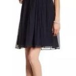 J.Crew 100% Silk Chiffon Strapless Dress Arabelle Navy Blue Mini Cocktail Sz 4P Photo 0