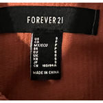 Forever 21 Shacket Womens Size S Rust Button Up Collar Cropped Raw Hem Pockets Photo 1