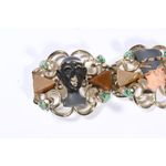 Vintage Unsigned Hobe Egyptian Revival And Bakelite Accented Bracelet Photo 3