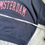 Amsterdam quarter zip hoodie sweatshirt women’s size small Blue Photo 3