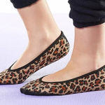 Nufoot leopard animal print slippers/ ballet flats women large Tan Photo 0