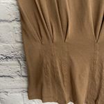 Good American tan cocoa brown top cap sleeve tee sz L Photo 3