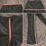 7 For All Mankind  Faux Leather Skinny Pants High Waist Dark Gray Small Photo 8