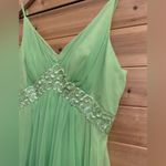 Vintage Mike Benet Size Small Lime Green Sequin Babydoll Chiffon Prom Dress Photo 3